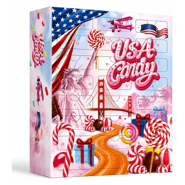 Boxiland® US Sweets adventskalender 2026 - 24 Amerikaanse snoepjes